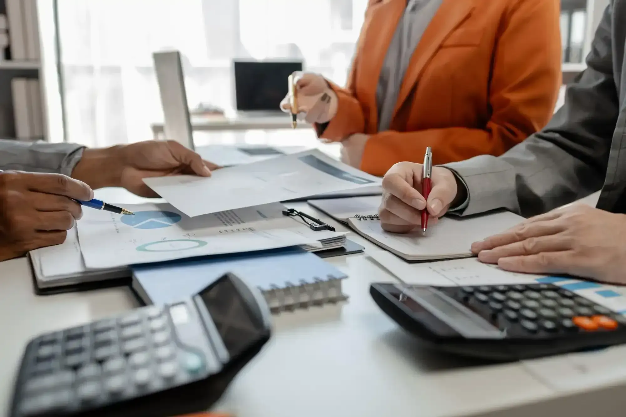Business owner reviewing financial strategy with a consultant